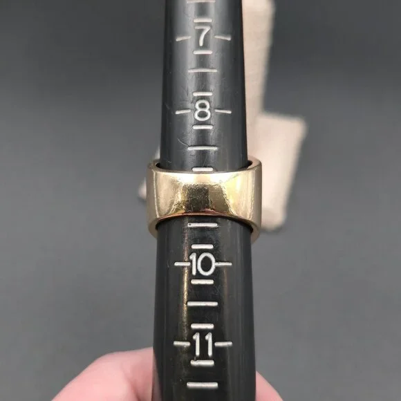 Size 9 Gold Plated Pavement Bling Men's Band Ring A7034 - Picture 5 of 7